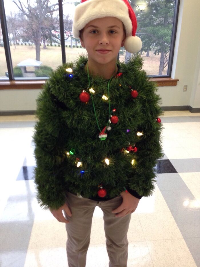 Christmas Sweater Day At My School. This Kid Made My Day