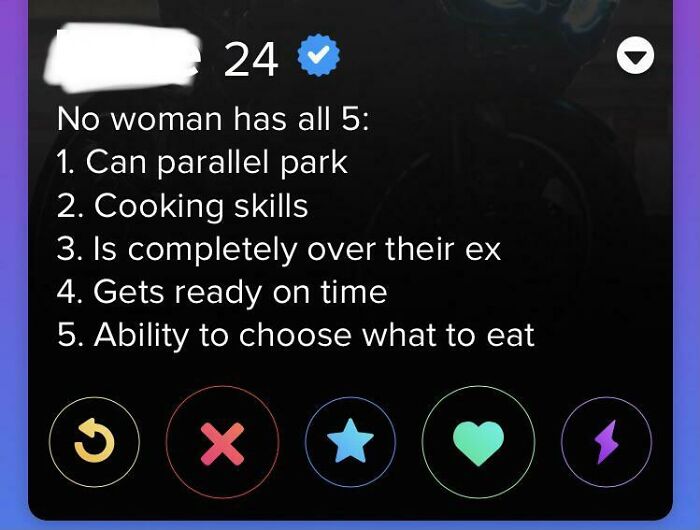 Found On Tinder. Never Seen So Much Blatant Misogyny In One Profile