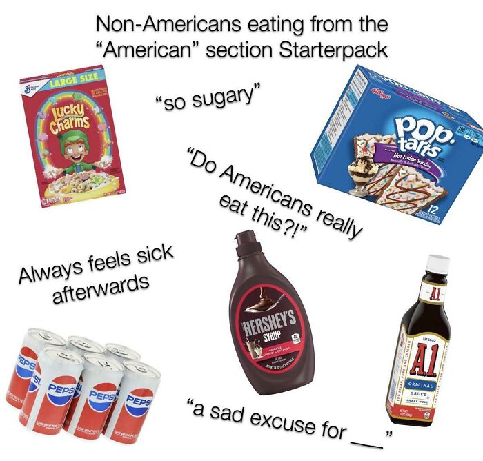 Non-Americans Eating From The “American” Section Starterpack.