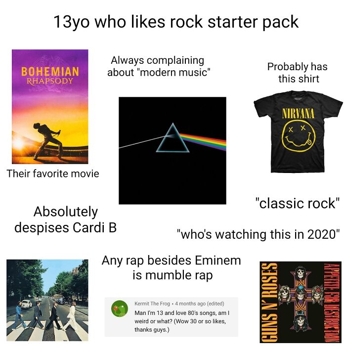13 Year Old Who Likes Rock Starter Pack