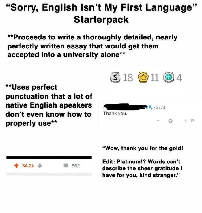 “Sorry, English Isn’t My First Language” Starterpack