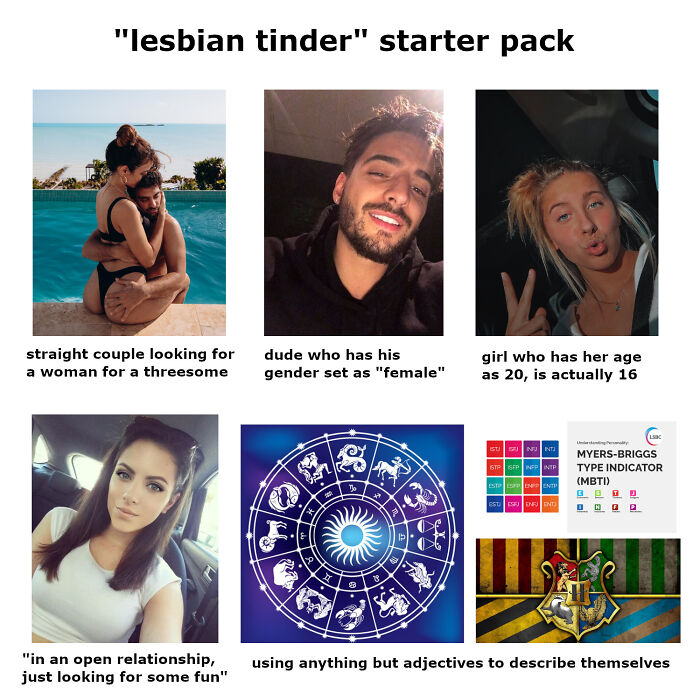 "Lesbian Tinder" Starterpack