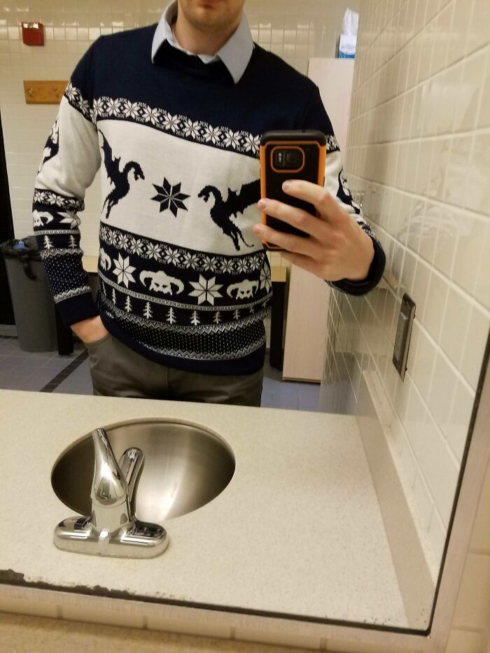 Festive Sweater Day At Work. I Think Mine Really *shouts* Christmas