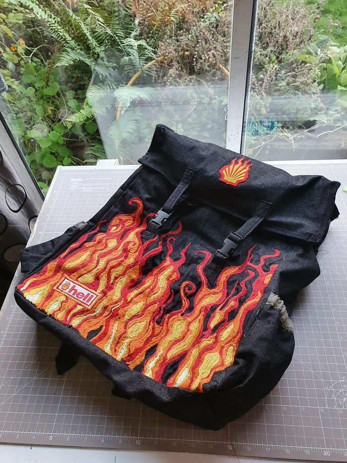 I Made My Angsty Tweenage Daughter A Machine Embroidered Hell Bag