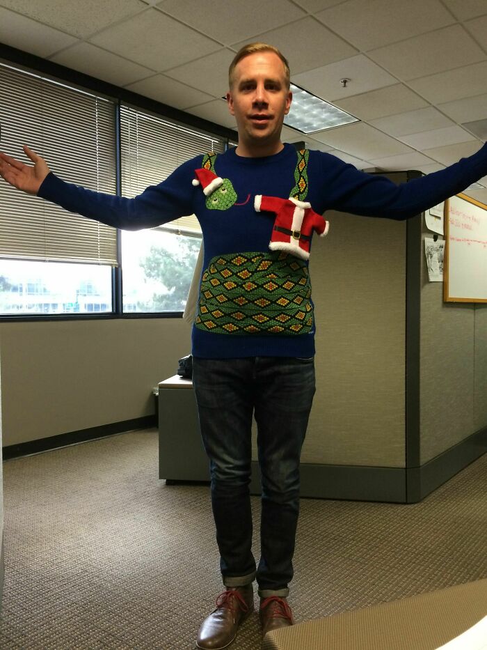 My Coworker Wins At Ugly Christmas Sweaters