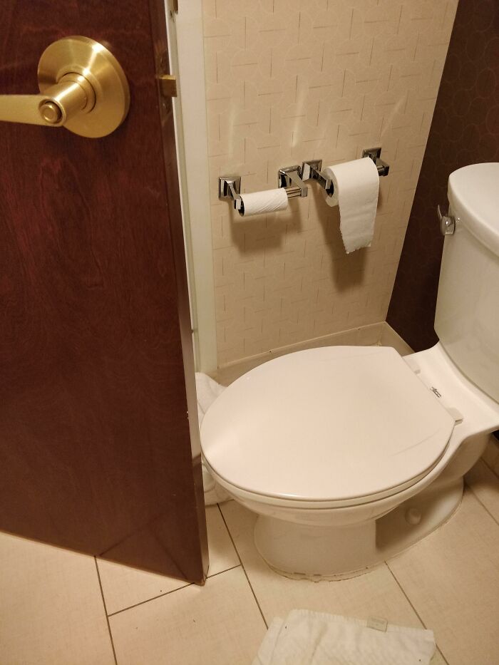 Can't Close The Bathroom Door In The Hotel Room I Just Stayed In, It Hits The Toilet