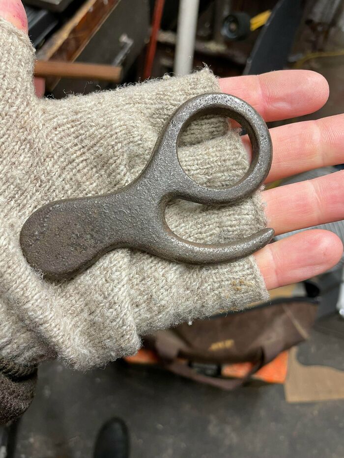 Found In Family Members Workshop, Appears To Be Cast Steel Or Iron, Hand For Scale