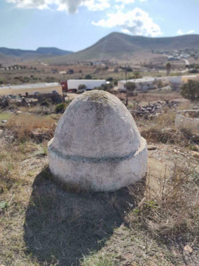 What Are These Solid White Domes Of Varying Sizes The One Pictured Here Is About A Meter High And Meter Wide Though Some Were Bigger. Found All Over The Andalusian Region Of Spain. They're Solid With No Openings And Seem To Be Made Of Some Sort Of Solid Rendered Material Maybe Concrete