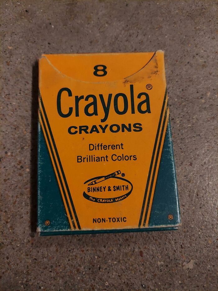 We're Cleaning Out My Late Stepmom's Storage Unit And Found Some Crayons From Before I Was Born