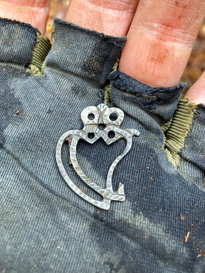 This Silver Pin I Found Metal Detecting Is Called A Luckenbooth Brooch. Scottish Tradition But Likely Traded With Native Americans 300 Years Ago