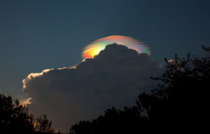 An Extremely Rare Rainbow-Colored Pileus Iridescent Cloud Over Ethiopia.