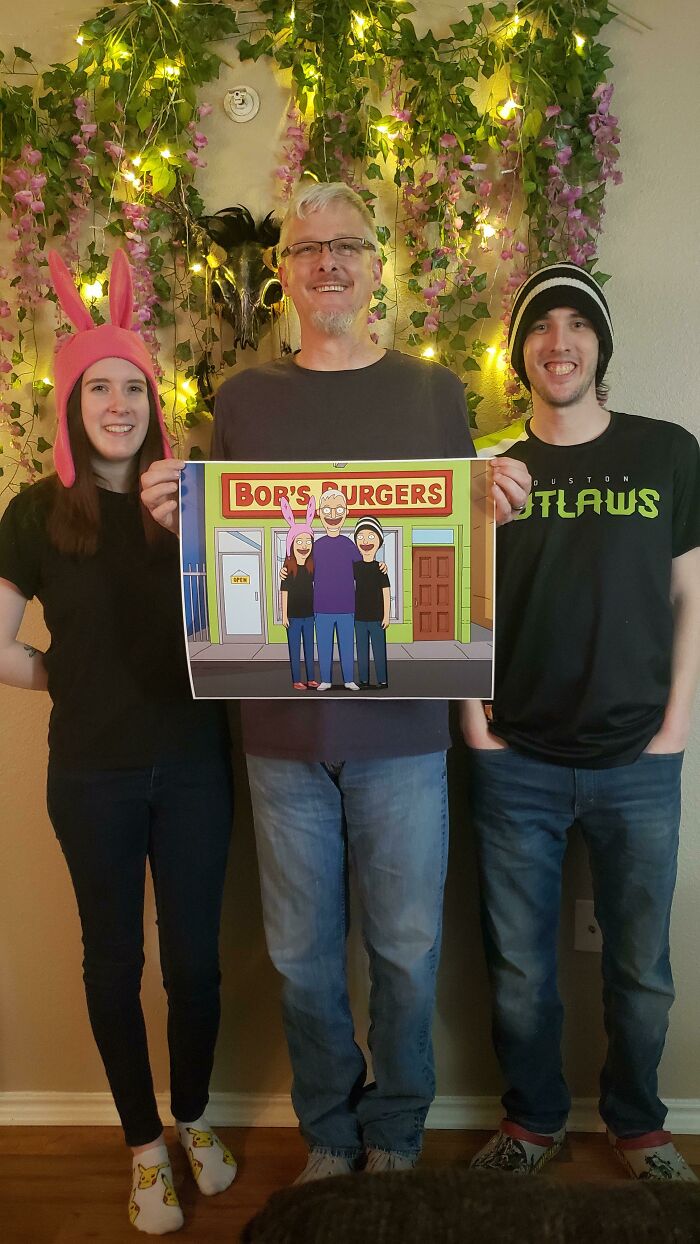 Our Gift To Our Dad For Christmas. We Grew Up Watching Bob's Burgers Together