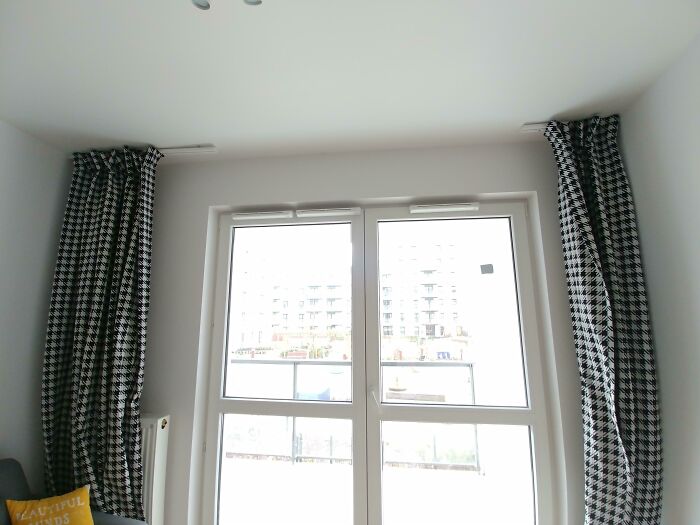 This Airbnb In Warsaw Had Completely Useless Curtains In The Living Room. Who Needs Privacy Anyway?
