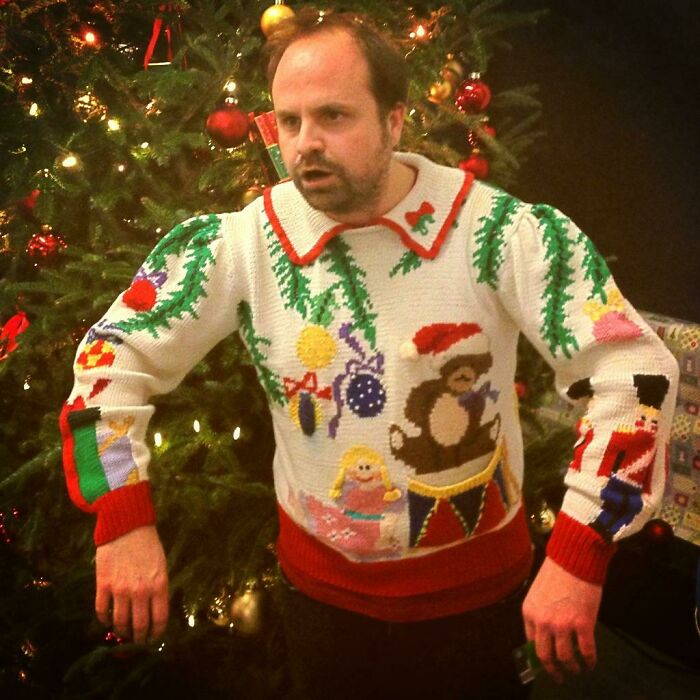 We Had An Ugly Sweater Contest At Work. Clear Winner