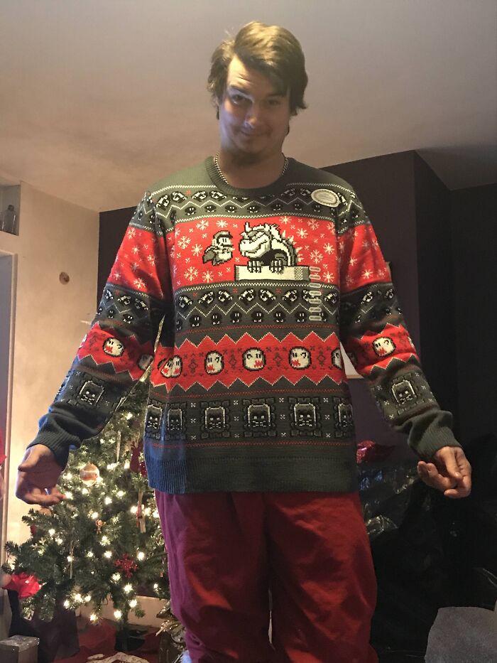 Marry Christmas With Jump Man Mario Ugly Christmas Sweater