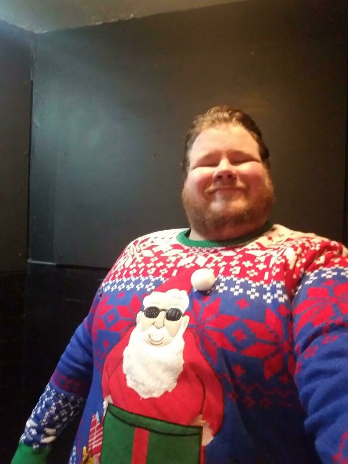 Ugly Christmas Sweater Selfie