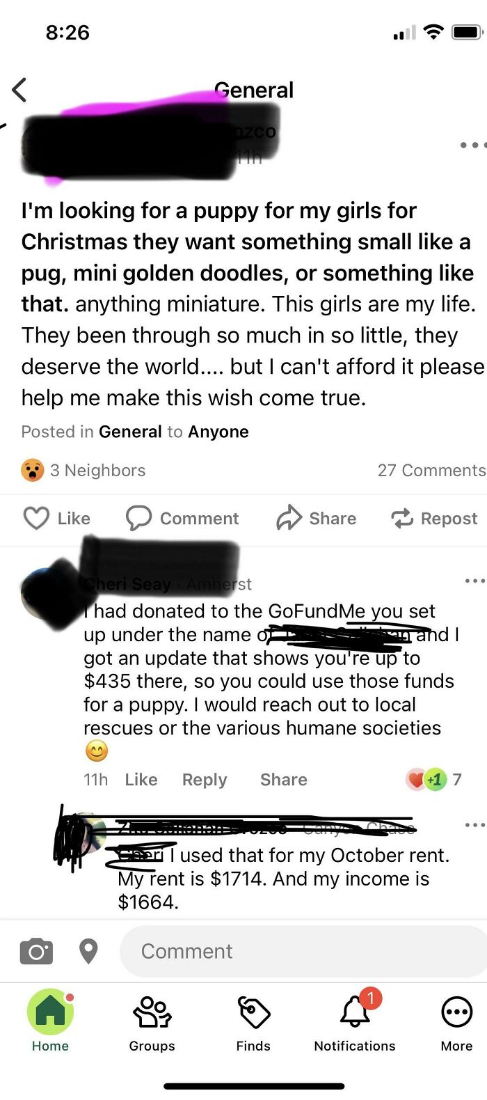Has A Gofundme Under An Alias For Rent And Now Wants A Free Puppy?