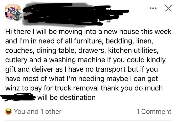 I Just Got A New House And Need Everything Free - And Delivered