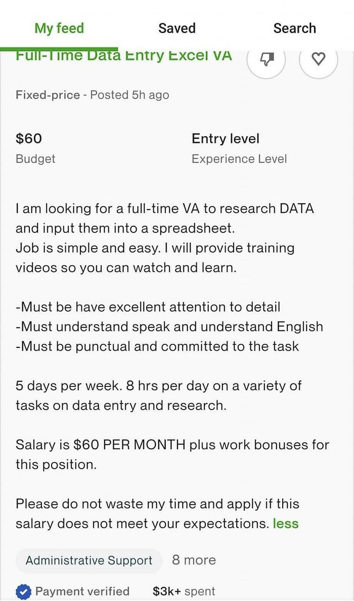 "Please Do Not Waste My Time And Apply If This Salary Does Not Meet Your Expectations." Wow, Just Wow!