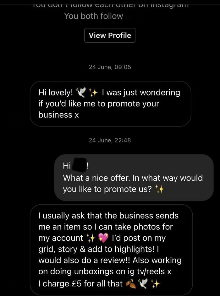 So I Send Them Free Earrings Worth Around £50 Per Set And I Pay Her?? And She Only Had 1000 Followers And Barely Any Likes Or Comments On Her Photos
