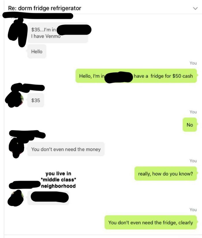 Guy Messages My Dad For A Fridge Then Tells Him We Don’t Need The Money Because Of Our Address