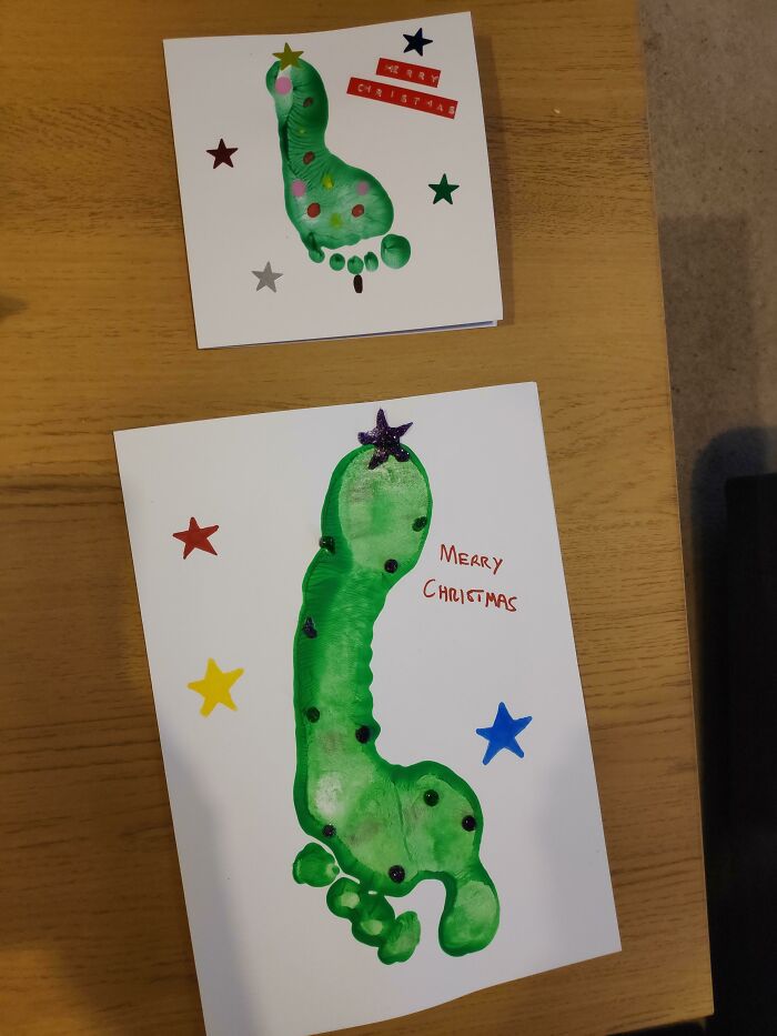 My Friends Sent Me A Christmas Card With Their Kid's Foot On It. I Don't Have A Kid, So This Is What They're Getting Back