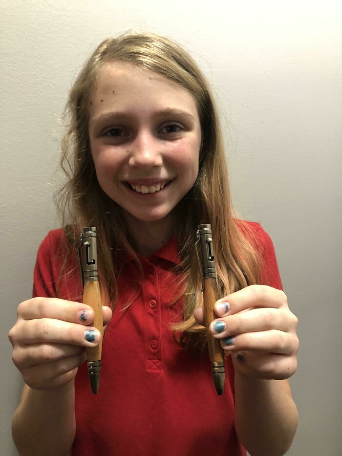 My Daughter’s Pens Are Done. Thank You All So Much For All Of The Positive Comments On The Lathe Post. She Was Ecstatic About Your Feedback