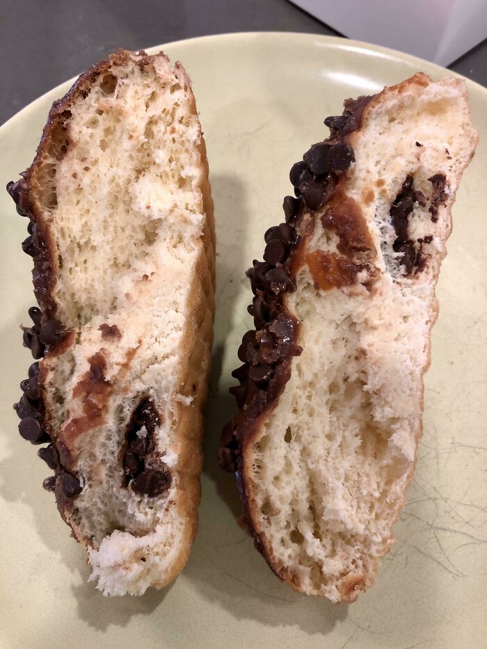 Family Tradition That We Only Get Donuts On July 4th And On Christmas Eve-Eve. Here’s The Chocolate “Filled” Donut I Waited Almost 6 Months To Enjoy