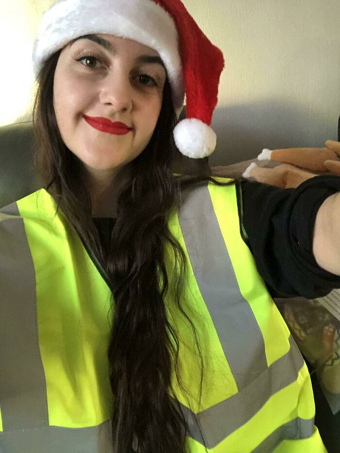 Dad Chose A Present For Me This Year Without Mum’s Help. Merry Christmas From Me And My New Xl-Sized High-Vis