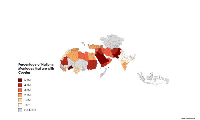Cousin Marriage Rates In Nations With Significant Muslim Populations