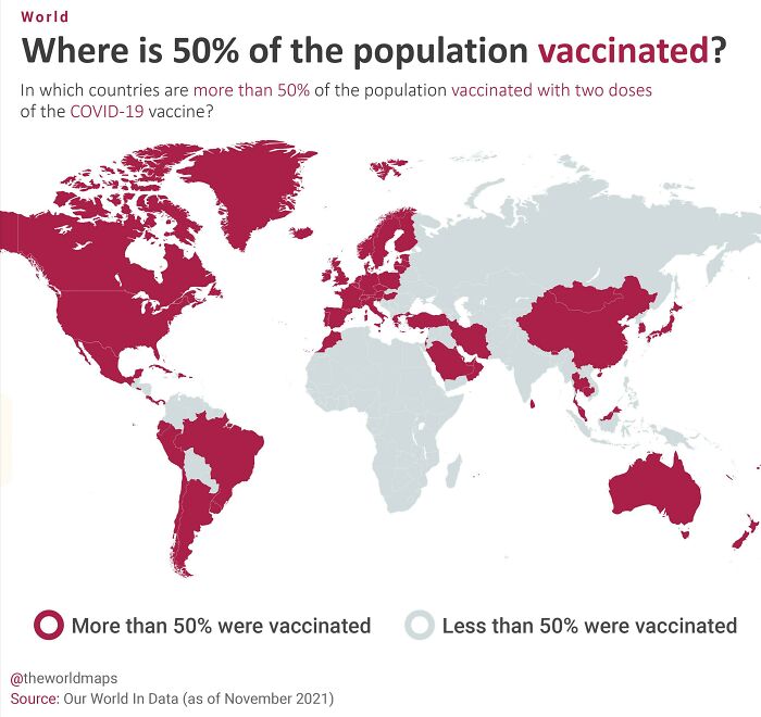 Countries Where More Than 50% Of The Population Is Vaccinated With Two Doses Of Covid-19 Vaccine
