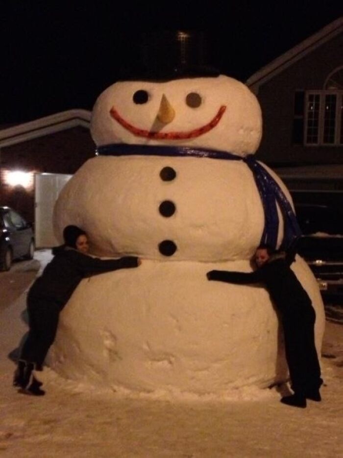 My Neighbours Made The Biggest Snowman We've Ever Seen