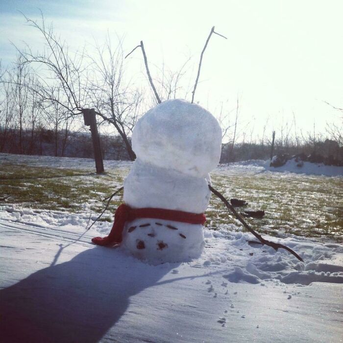 My Sisters And I Made This Upside Down Snowman 6 Years Ago Today