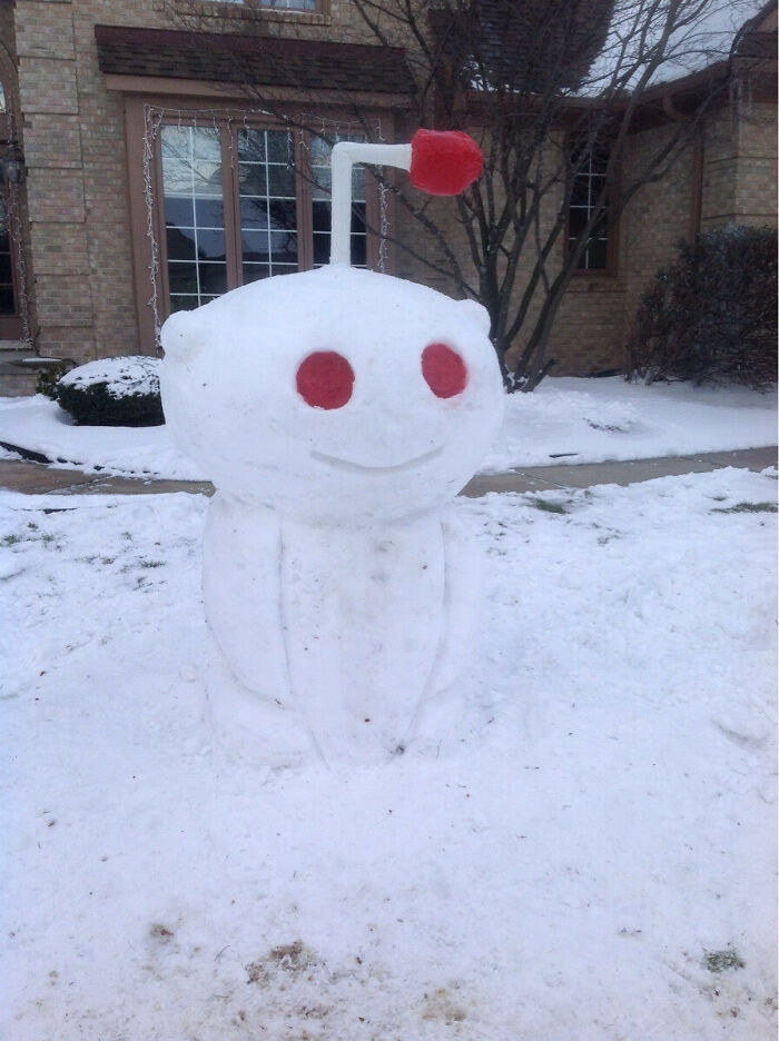 We Built A "Snoo Man" This Year Instead Of A Snowman