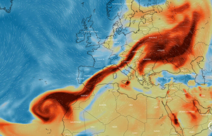Poisonous So₂ In Atmosphere Over Northern Africa And Europe Due To Vulcanic Erruption On La Palma