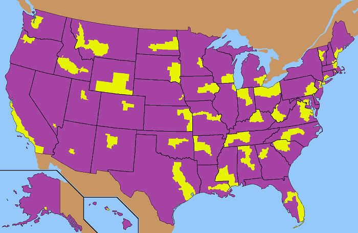 Each U.S. State Split In Half By Population