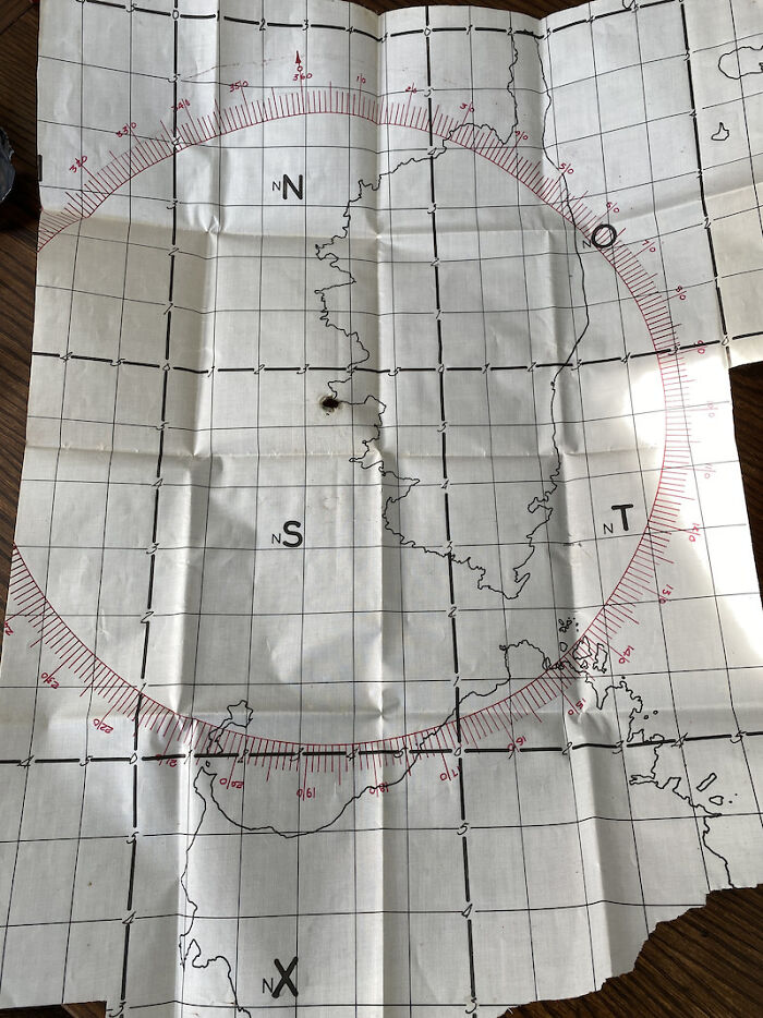 My Grandpa Was A Radar Operator During World War Two, Here's One Of His Maps