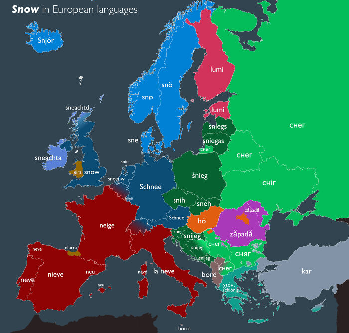 ''snow'' In European Languages