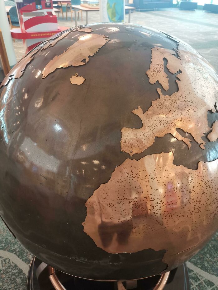 A Globe Without The British Isles In Sarawak State Library (Former British Colony Until 1963)