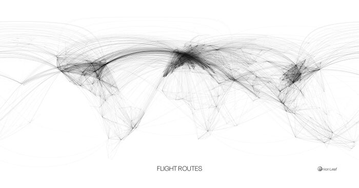 Map Of The World From Its Flight Routes