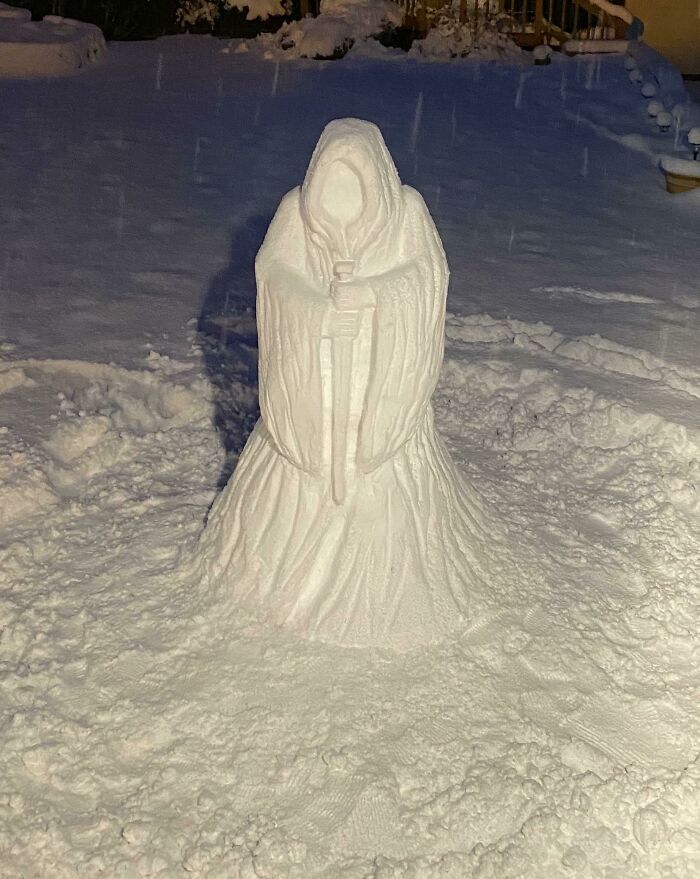 Este muñeco de nieve de El Señor de los Anillos