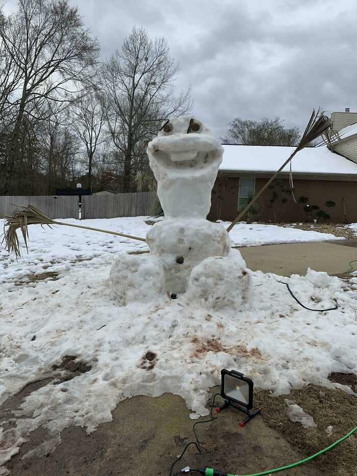 This Olaf Snow Sculpture My Neighbor Made