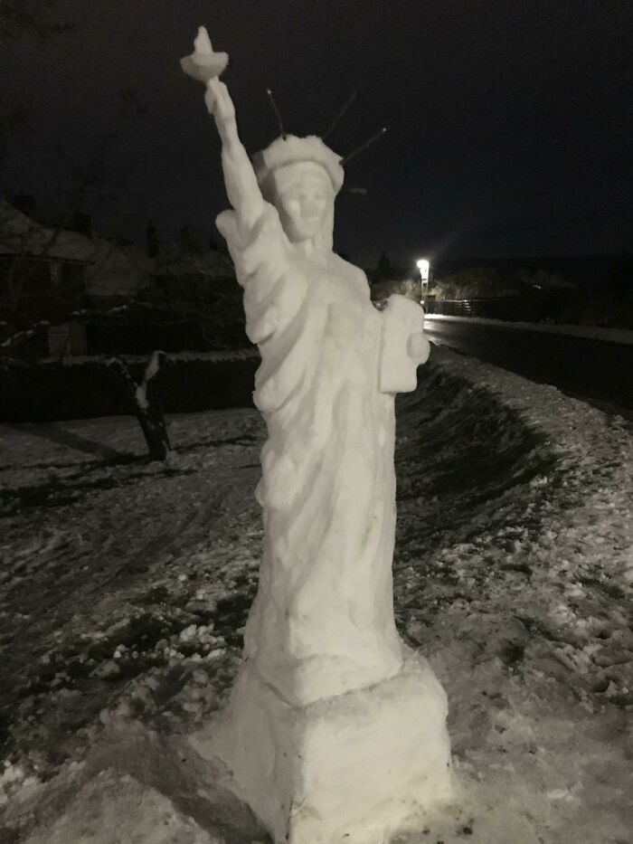 A Snow Sculpture I Found In My Hometown