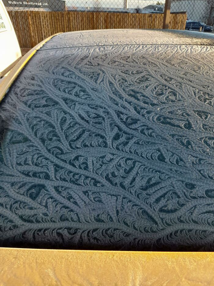 El patrón de hielo en este coche