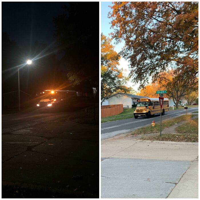 My Bus Stop Before And After Daylight Savings