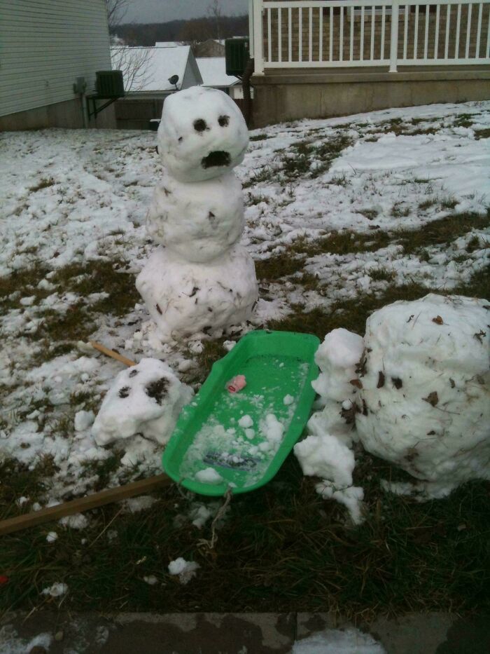The Kids And I Made A Calvin And Hobbes Inspired Snowman Scene