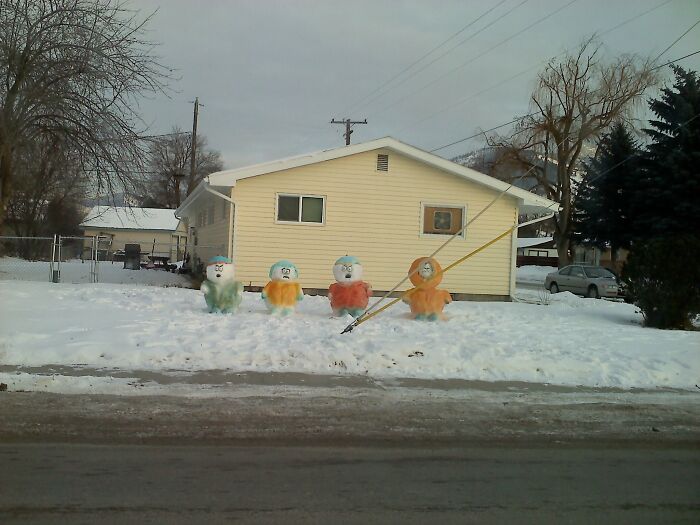 In Montana We Get Creative With Our Snowmans