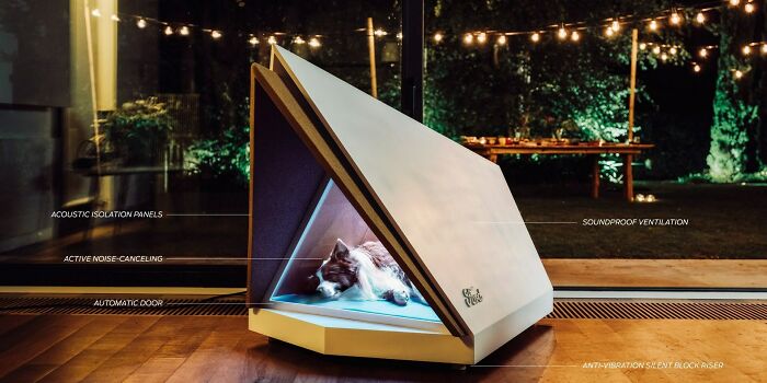 Noise-Cancelling Dog House That Can Keep Your Pup Calm During Fireworks And Thunderstorms (A Prototype By Ford, Using Technology Created For High-End Vehicles)