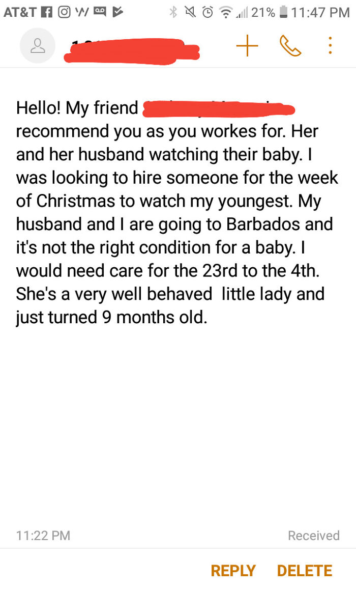 Take My Baby For 12 Days During Christmas And New Years. $50/ Day Sounds Fair 🙄