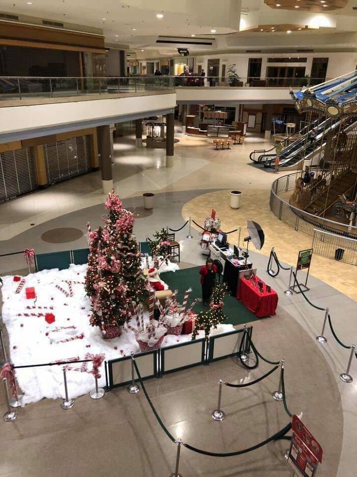 This Mall Is All But Completely Shuttered. I Guess Someone Forgot To Cancel Santa